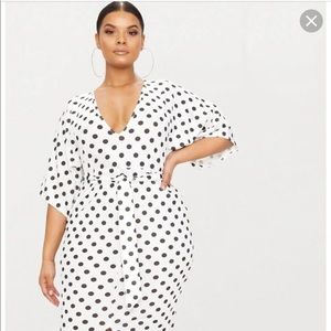 PLT Polkadot midi dress with high slit
